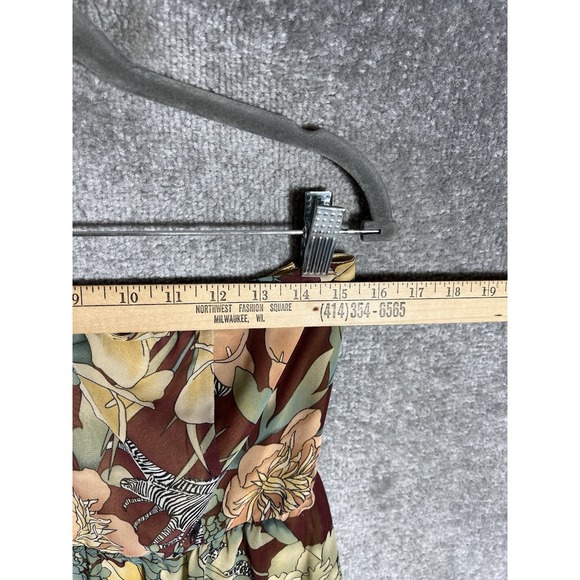 Kimchi Blue Babydoll Halter Lined Sheer Floral Safari Animal Dress Womens Sz LG - Picture 6 of 7